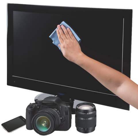 Panno pulizia in microfibra Q-Connect per occhiali-Cd-Dvd in busta richiudibile - KF32157A